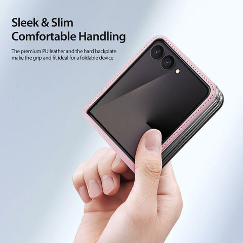 Samsung Galaxy Z Flip8 PU Leather Case with Hinge Protection & Kickstand