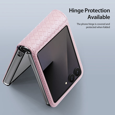 Samsung Galaxy Z Flip8 PU Leather Case with Hinge Protection & Kickstand