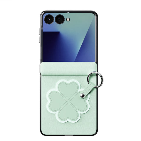 Samsung Galaxy Z Flip8 Lucky Clover Case with Ring Holder & Wrist Strap