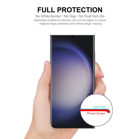 Full-Coverage Hydrogel Screen Protector for Curved Samsung Galaxy S21 Ultra Display