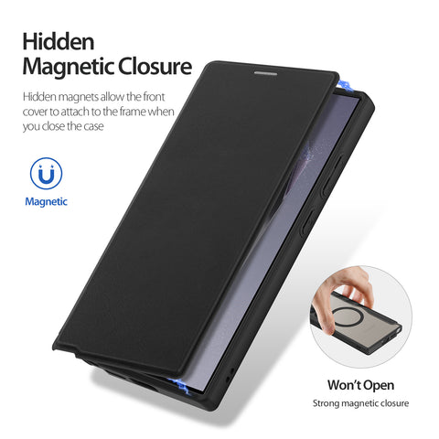 Samsung S24 Ultra Folio Case with MagSafe and Card Holder - Black