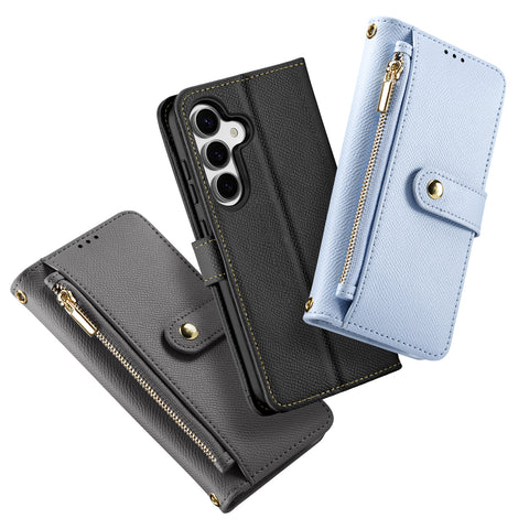 Samsung S25 2-in-1 Detachable Leather Wallet Case - Light Blue