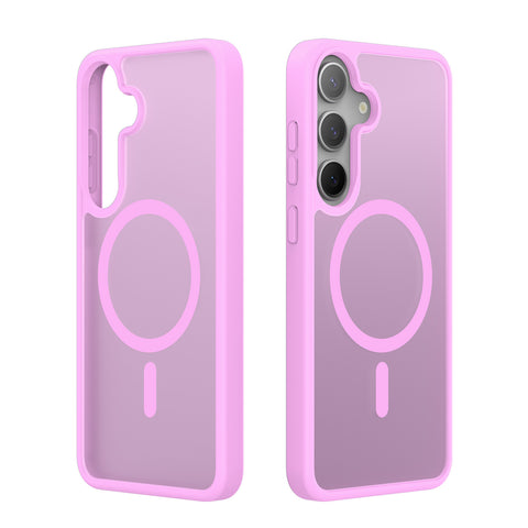 Samsung S25 Plus Frosted Magnetic Phone Cover - Pink