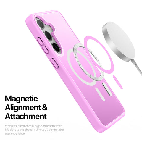 Samsung S25 Plus Frosted Magnetic Phone Cover - Pink