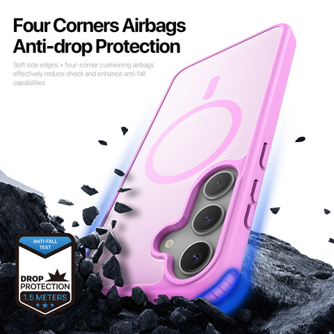 Samsung S25 Plus Frosted Magnetic Phone Cover - Pink