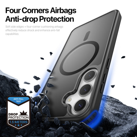 Samsung S25 Plus Magnetic Case with Shockproof Corners - Black