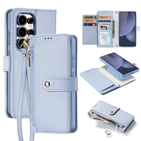 Samsung S25 Ultra 2-in-1 Detachable Leather Wallet Case - Light Blue