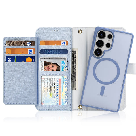 Samsung S25 Ultra 2-in-1 Detachable Leather Wallet Case - Light Blue