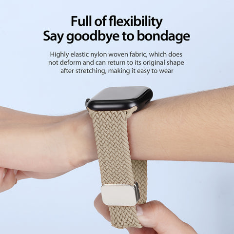 Stretchable Nylon Apple Watch Band - Beige