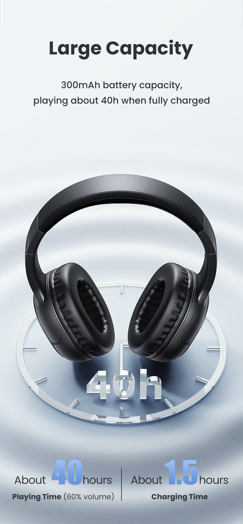 Lightweight headphones with foldable design.