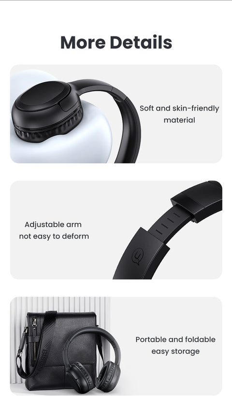 Premium stereo sound lightweight headphones.