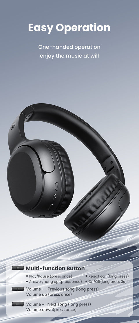 Foldable wireless headphones with stable connection.