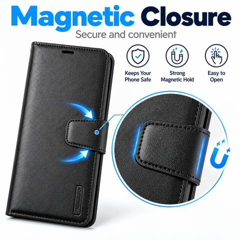 Wallet Phone Case for iPhone 18 to 12 Series, iPhone Folio Phone Cover