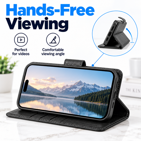 Wallet Phone Case for iPhone 18 to 12 Series, iPhone Folio Phone Cover