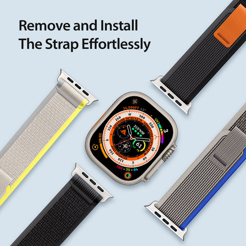 Woven Nylon Apple Watch Band - Black/Grey