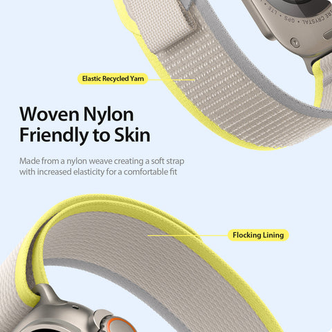 Woven Nylon Apple Watch Band - Yellow/Beige