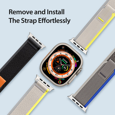 Woven Nylon Apple Watch Band - Yellow/Beige