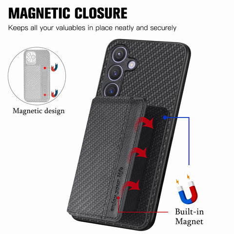 Samsung Galaxy S24 Plus Phone Case with RFID Blocking Magnetic Card Holder