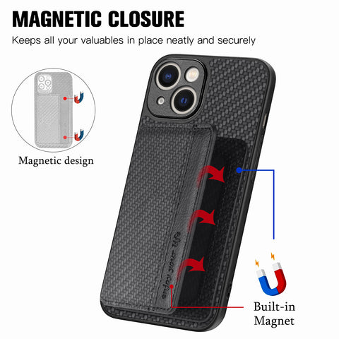 iPhone 14 Plus Phone Cover - Magnetic Card Holder & RFID Blocking