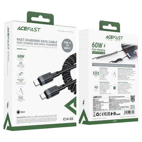 USB-C to USB-C Coiled Cable 1.2M
