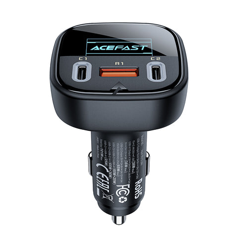 ACEFAST Fast Car Charger 101W 3 Ports with Voltage Display