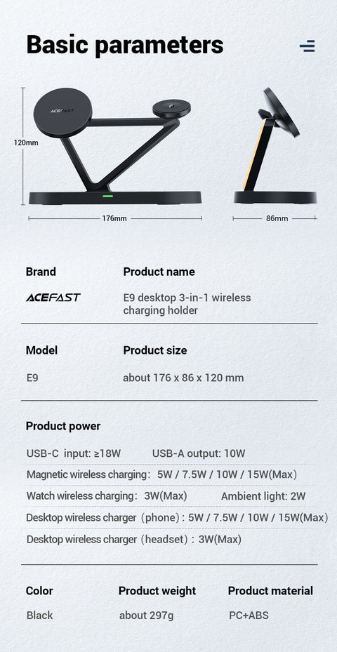 3-in-1 Wireless Charger Compatible with MagSafe