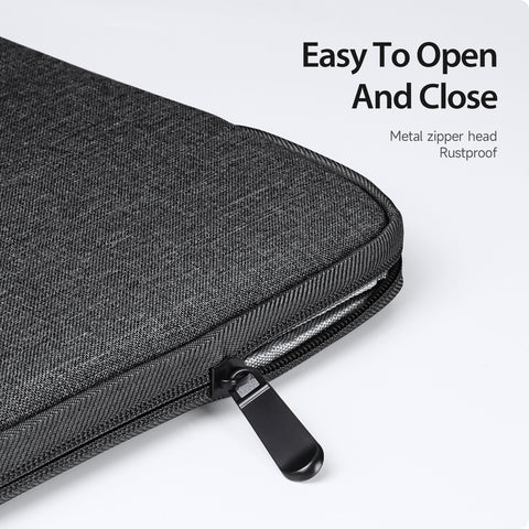 Slim black laptop sleeve with secure fit for 13-inch devices.