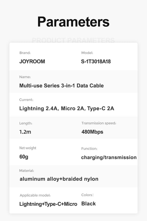 Premium Braided 3-in-1 Cable