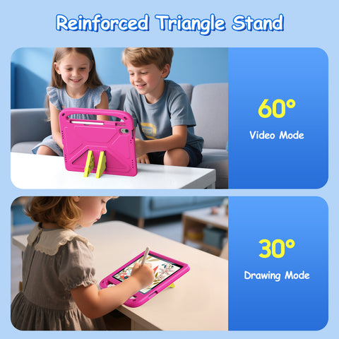 iPad 10 2022 / iPad 11 2025 Kids Drop-Proof EVA Case with Handle & Dual-Angle Stand