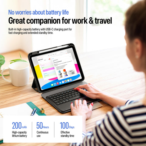 iPad 10 (2022) / iPad 11 (2025) Magnetic Keyboard Case with Trackpad