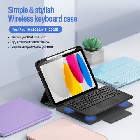 iPad 10 (2022) / iPad 11 (2025) Magnetic Keyboard Case with Trackpad