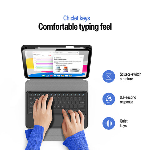 iPad 10 (2022) / iPad 11 (2025) Magnetic Keyboard Case with Trackpad