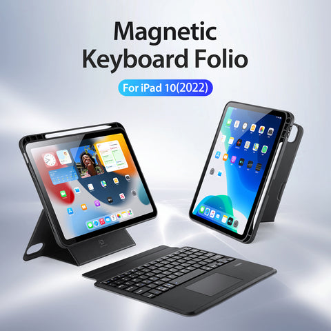 iPad 10th Gen 2022 / 11th Gen 2025 Backlit Keyboard Case with Multi-Touch Trackpad – Black
