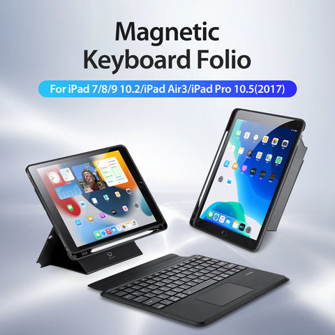 iPad 7/8/9 10.2 Inch / Air 3 Keyboard Case with Backlit Keys & Trackpad – Black