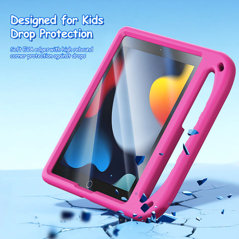 iPad 7/8/9 10.2 Kids Protective EVA Case with Handle, Kickstand & Stylus Holder