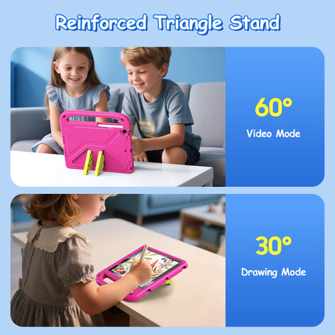 iPad 7/8/9 10.2 Kids Protective EVA Case with Handle, Kickstand & Stylus Holder
