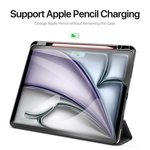 iPad Air 13 Case – Black Protective Case with Pencil Slot and Stand