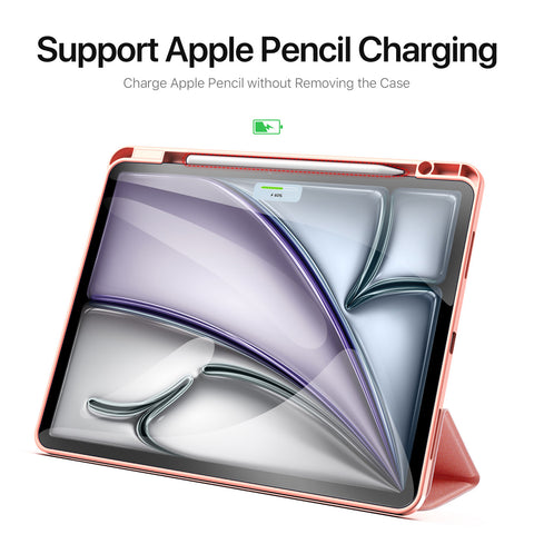 iPad Air 13 Case – Pink Case with Smart Cover and Pencil Holder