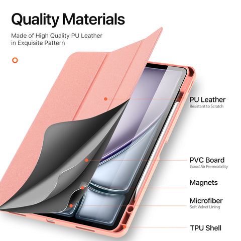 iPad Air 13 Case – Pink Case with Smart Cover and Pencil Holder