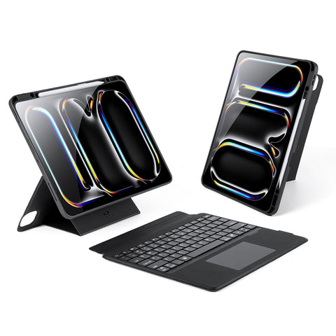 iPad Air 13 2024-2026 Backlit Keyboard Case with Precision Trackpad & 4 Stand Modes – Black