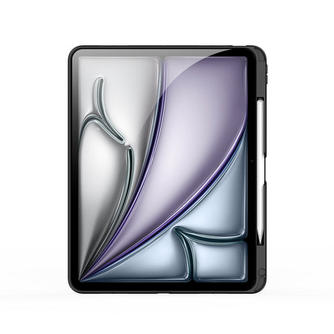 iPad Air 13 2024-2026 Case with Multi-Angle Built-in Stand & Pencil Holder – Black