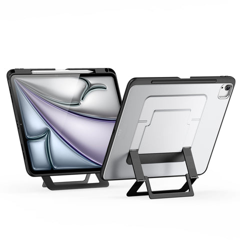 iPad Air 13 2024-2026 Case with Multi-Angle Built-in Stand & Pencil Holder – Black