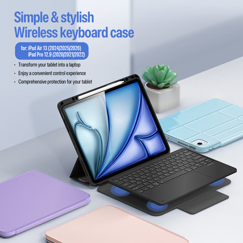 iPad Air 13 (2024/2025/2026) Wireless Keyboard Case with Trackpad