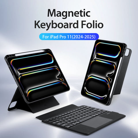 iPad Pro 11 2024-2025 Keyboard Folio with Backlit Bluetooth Keys & Precision Trackpad – Black