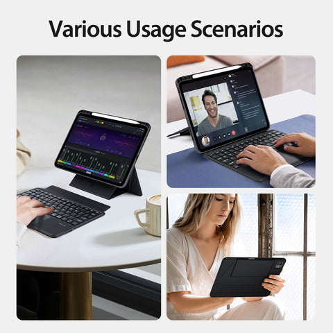 iPad Pro 11 2024-2025 Keyboard Folio with Backlit Bluetooth Keys & Precision Trackpad – Black
