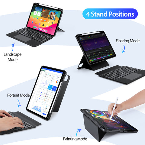 iPad Pro 11 2024-2025 Keyboard Folio with Backlit Bluetooth Keys & Precision Trackpad – Black