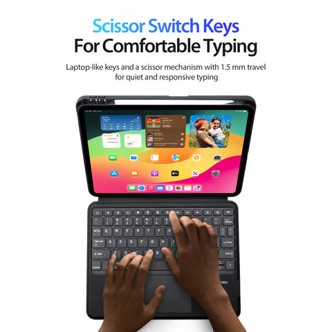 iPad Pro 11 2024-2025 Keyboard Folio with Backlit Bluetooth Keys & Precision Trackpad – Black