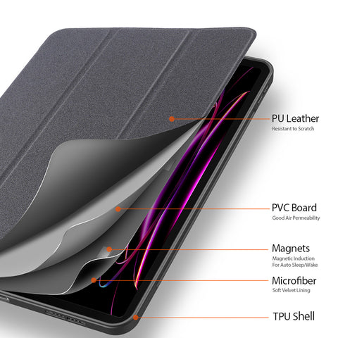 iPad Pro 11 Case – Black Smart Cover with Apple Pencil Holder and Viewing Stand