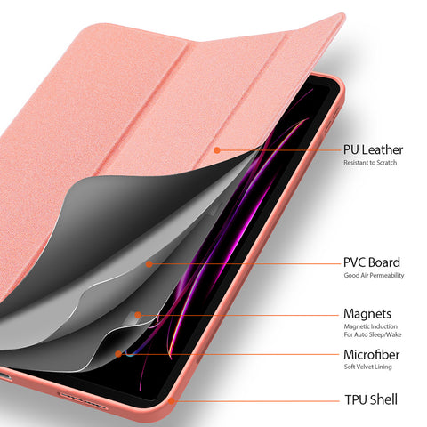 iPad Pro 11 Case – Pink Protective Case with Smart Features and Pencil Storage