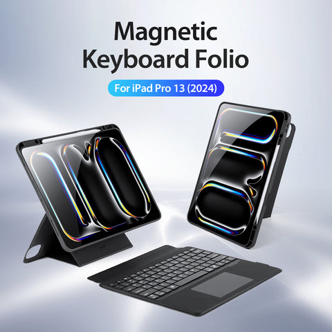iPad Pro 13 2024-2025 Magnetic Keyboard Folio with Backlit Keys & Multi-Touch Trackpad – Black